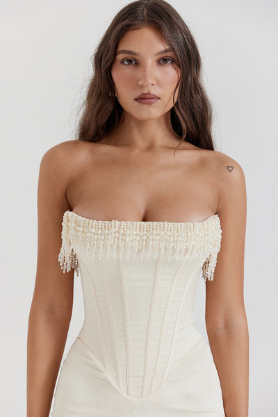 Pearl Embrace | Strapless Dress
