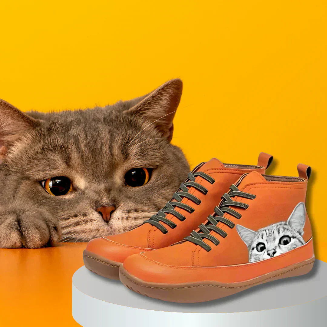 Pippa | Leather Ankle Boots for Cat Lovers