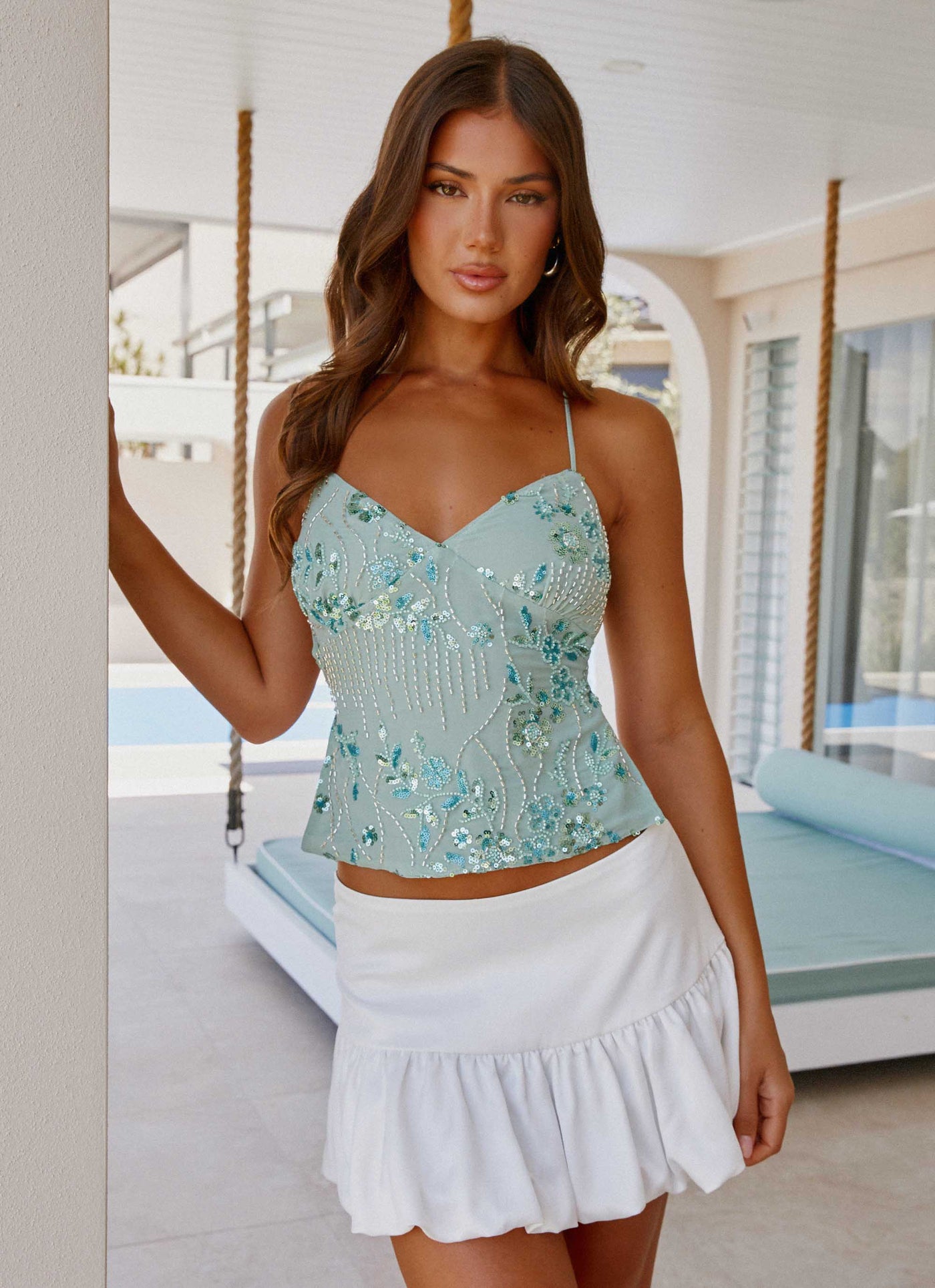 Luna Sequin Top | Mint
