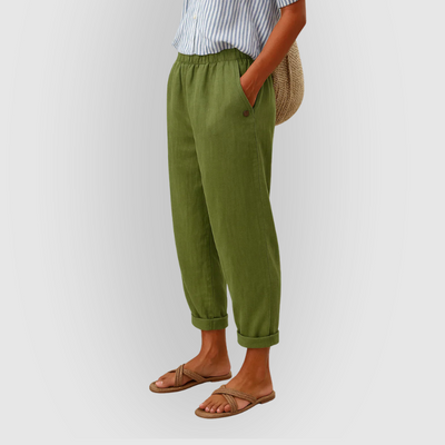 Edith | Breathable Linen-Cotton Trousers