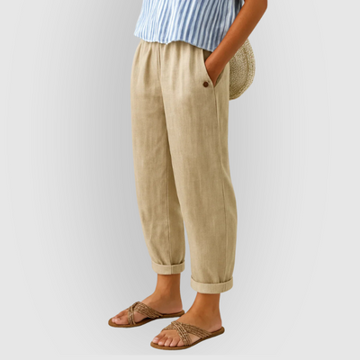 Edith | Breathable Linen-Cotton Trousers