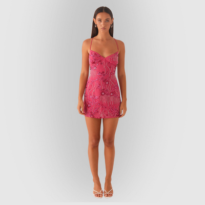 Sequin Cami | Magenta Mini Dress