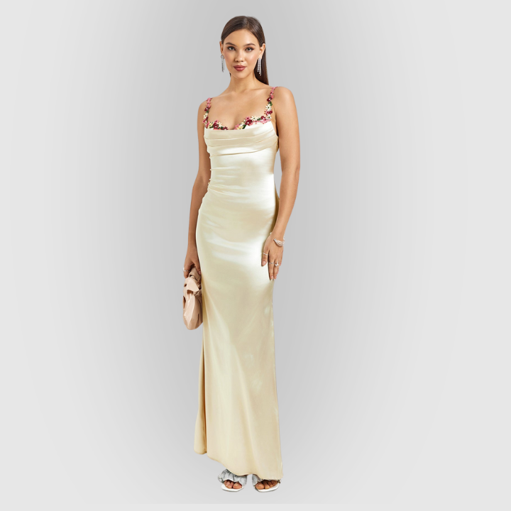 Fiorella | Satin Maxi Dress
