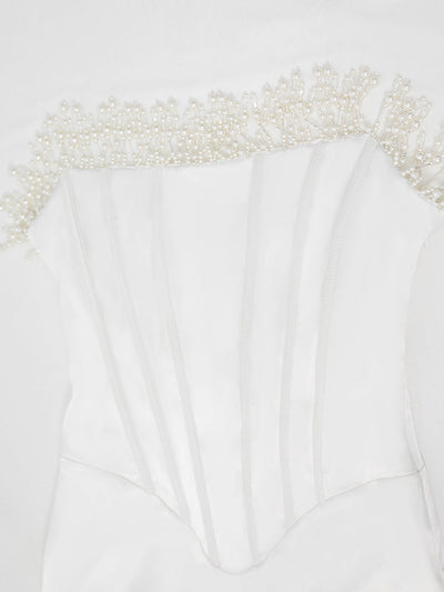 Pearl Embrace | Strapless Dress