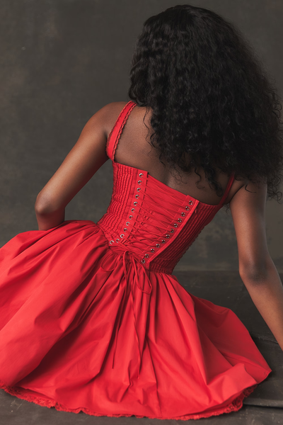 Corsivana | Lace-Up Mini Dress