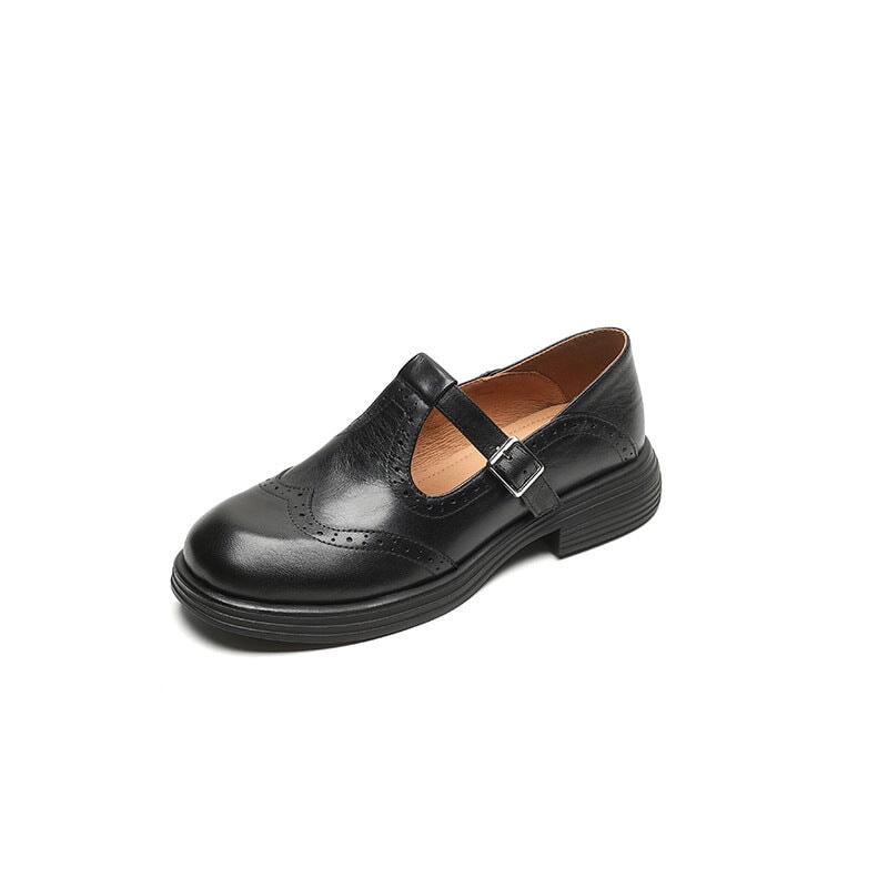 Velda | Elegant Leather Look Mary Jane Shoes