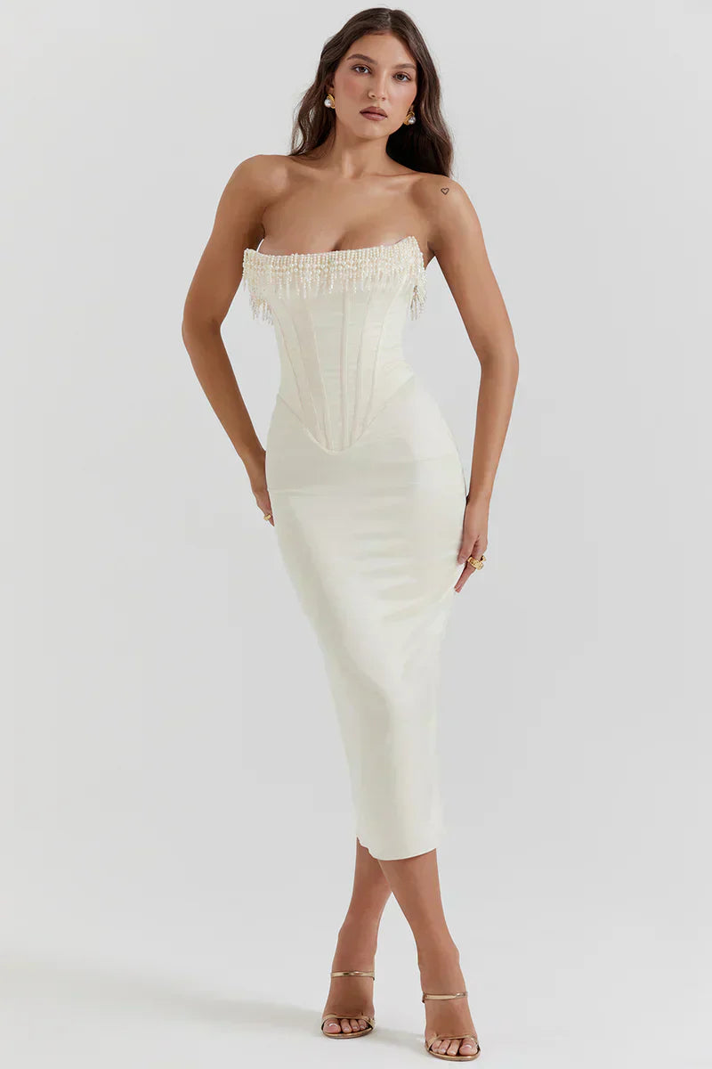 Pearl Embrace | Strapless Dress